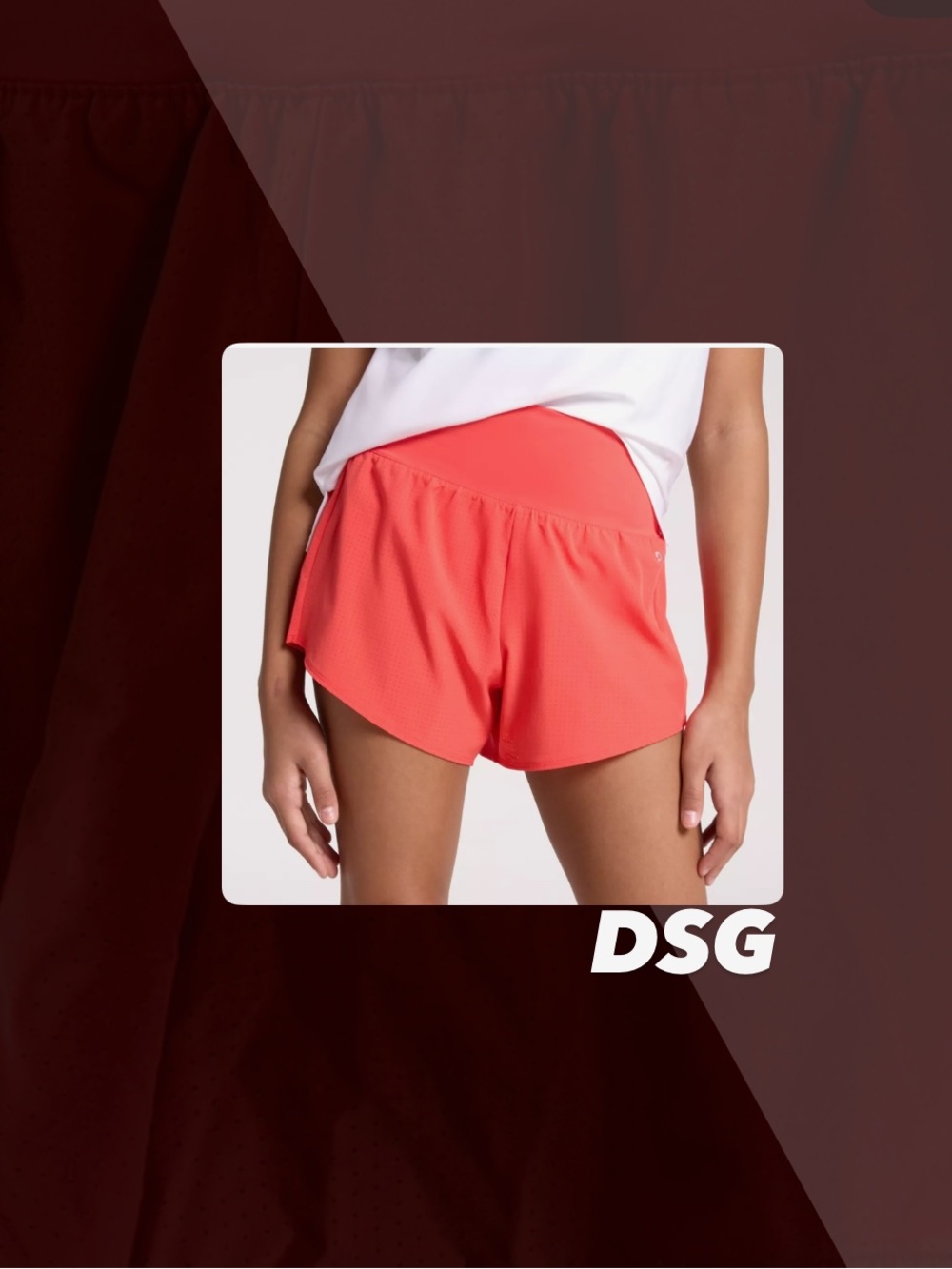 EUC DSG Cabana Coral Knit Waistband Performance Stride Shorts
